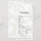 Menu de mariage floral (Devant / Derrière)