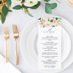 Menu de Mariage floral<br><div class="desc">Une carte à la carte élégante et romantique avec des fleurs d'aquarelle. Découvrez la collection "Delicate Blooms" pour voir le reste de la suite mariage. (*) Si vous avez besoin d'aide ou si vous cherchez des articles correspondants,  veuillez nous contacter. www.wordsandconfetti.com</div>