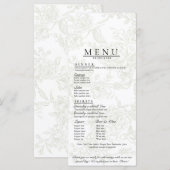 Menu de mariage floral (Devant / Derrière)