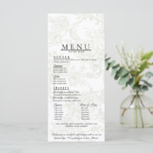 Menu de mariage floral