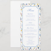 Menu de mariage floral à l'aquarelle classique (Devant / Derrière)