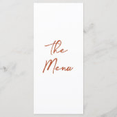 Menu de mariage floral à main levée Boho orange br (Dos)