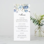 Menu de mariage floral aquarelle aux fleurs sauvag (Debout devant)