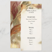Menu de mariage floral automnal rustique (Devant / Derrière)
