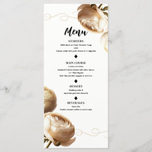 Menu de mariage floral aux ranunculus crème et bla