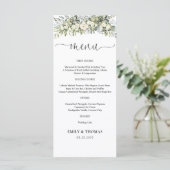 Menu de mariage floral blanc (Debout devant)