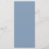 Menu de mariage floral bleu poussiéreux (Dos)