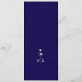 Menu de mariage floral bleu royal (Dos)