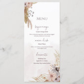 Menu de mariage floral bohème (Devant)