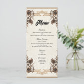 Menu de mariage floral bohème élégant vintage (Debout devant)