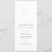 Menu de mariage floral bohème moderne Rose (Dos)