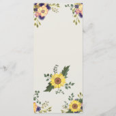 Menu de mariage floral boho bleu poussiéreux (Dos)