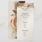 Menu de mariage floral botanique d'automne (Devant / Derrière)