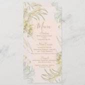 Menu de mariage floral botanique tropical élégant (Devant / Derrière)