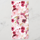 Menu de mariage floral chic bordeaux et rose blush (Dos)