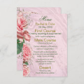 Menu de mariage floral classique avec verdure (Devant / Derrière)