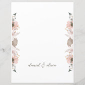 Menu de mariage floral couleur pastel (Dos)