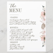Menu de mariage floral couleur pastel (Devant)
