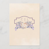 Menu de mariage floral couleur pêche (Dos)