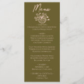 Menu de mariage floral crème des prairies dessiné (Devant)