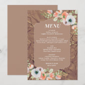 Menu de mariage floral d'automne (Devant / Derrière)