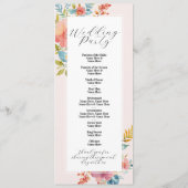 Menu de mariage floral d'été Détails de la cérémon (Dos)