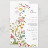 Menu de mariage floral élégant (Devant / Derrière)