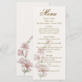 Menu de mariage floral élégant classique violet (Devant / Derrière)