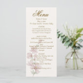 Menu de mariage floral élégant classique violet (Debout devant)