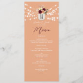 Menu de mariage floral en pot Mason (Devant)