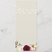 Menu de mariage floral en pot Mason (Dos)