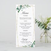 Menu de mariage floral géométrique et verdure (Debout devant)