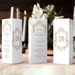 Menu de Mariage Floral Grace Ornate Victorian