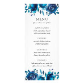 Menu de mariage floral indigo (Devant)