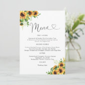 Menu de mariage floral jaune (Debout devant)