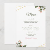 Menu de mariage floral Menu de mariage moderne  (Devant / Derrière)