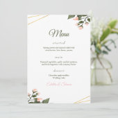 Menu de mariage floral Menu de mariage moderne  (Debout devant)