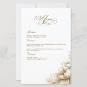Menu de mariage floral neutre rustique (Devant)