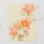 Menu de mariage floral orange 4,5" x 6,25" (Dos)