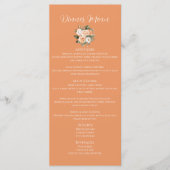 Menu de mariage floral pêche abricot (Devant)