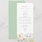 Menu de mariage floral printanier fantaisiste (Devant / Derrière)
