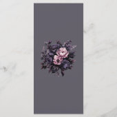 Menu de mariage floral prune gothique (Dos)