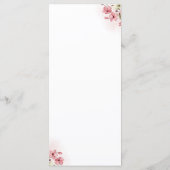 Menu de mariage floral rose aquarelle (Dos)