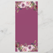 Menu de Mariage Floral Rose Chic Rose (Dos)