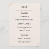 Menu de mariage floral rose de luxe (Devant)