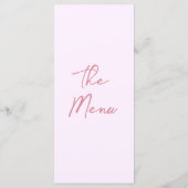 Menu de mariage floral rose dessiné à la main et c (Dos)