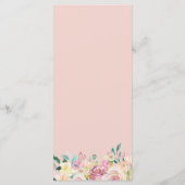 Menu de mariage floral rose pastel (Dos)