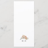 Menu de mariage floral rose poudré boho (Dos)