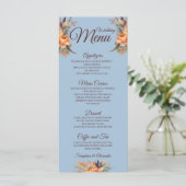 Menu de mariage floral rustique aquarelle d'automn (Debout devant)