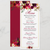 Menu de mariage floral rustique de Bourgogne Marsa (Devant / Derrière)